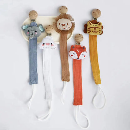 Ins baby pacifier clip baby newborn cotton wooden pacifier chain pacifier pacifier dummy eco-friendly material