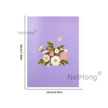 3D Butterfly Pop Up Greeting Cards Postcard For Valentine's Day, Mother, Anniversary, Wedding Invitation Greeting, Birthday Gift