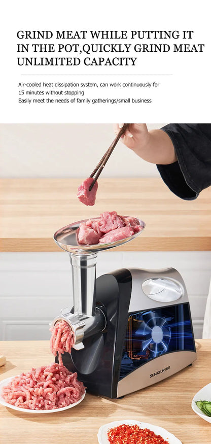 SUNATUR Premium Elektrischer Zerkleinerer &amp; Fleischwolf - Küchengeräte Zerkleinerer, Prozessor, Zerkleinerer für alle Ihre Kochbedürfnisse