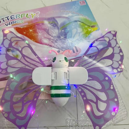 Electric Butterfly Wings Moving Elf Wing with Light Fairy Wings for Kids Birthday Christmas Cosplay Dress Up Angel Girls Toy