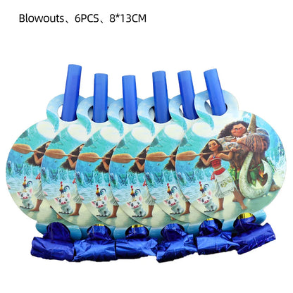 Disney Moana Birthday Decoration Tableware Cup Plate Backdrop Banner Kit Vaiana Moana Theme Happy Party Deco Balloons Supply Set