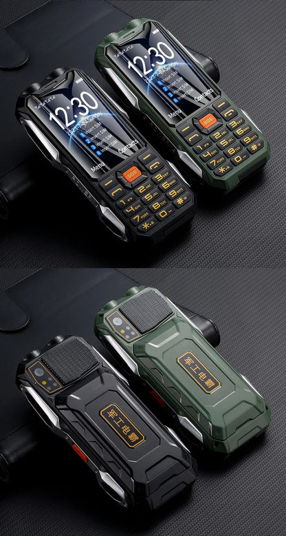 Q9 GSM 2G Network Mobile Phone 4 SIM Cards Rugged Bar Cellphone 3.5Inch HD Display Big Battery Loud Voice For Elderly