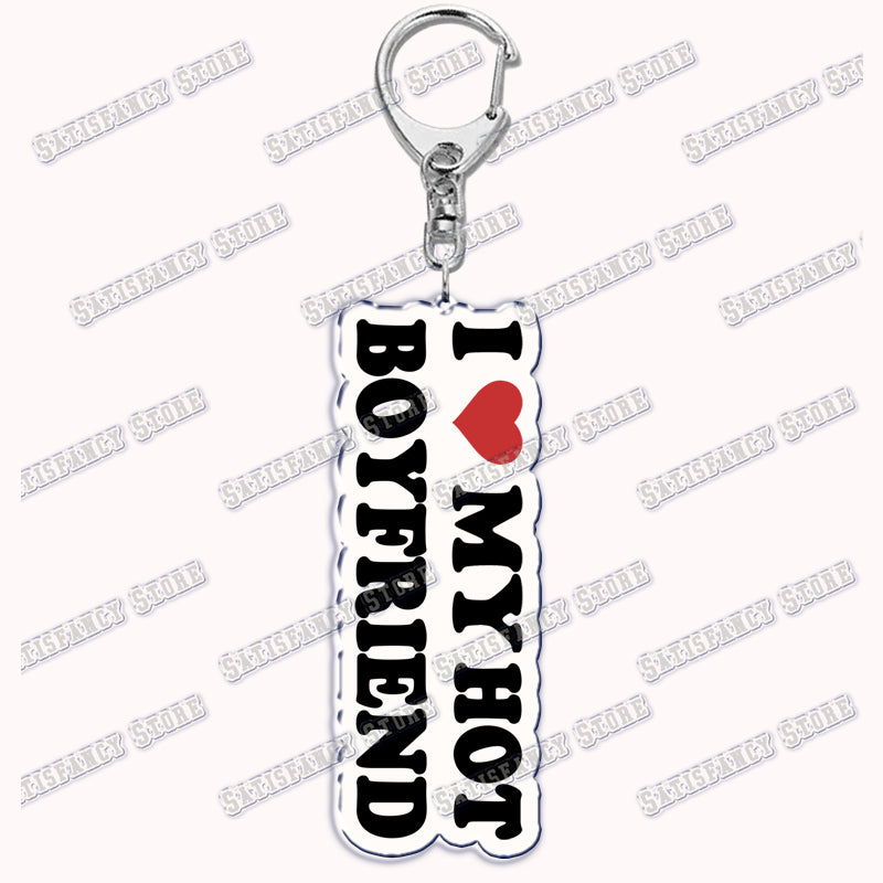 Custom I Love You My Fictional Boyfriend Awesome Girlfriend Keychain Emo Boys Hot Wife Mom Dad Key Ring Keychains Bf Gf Gifts