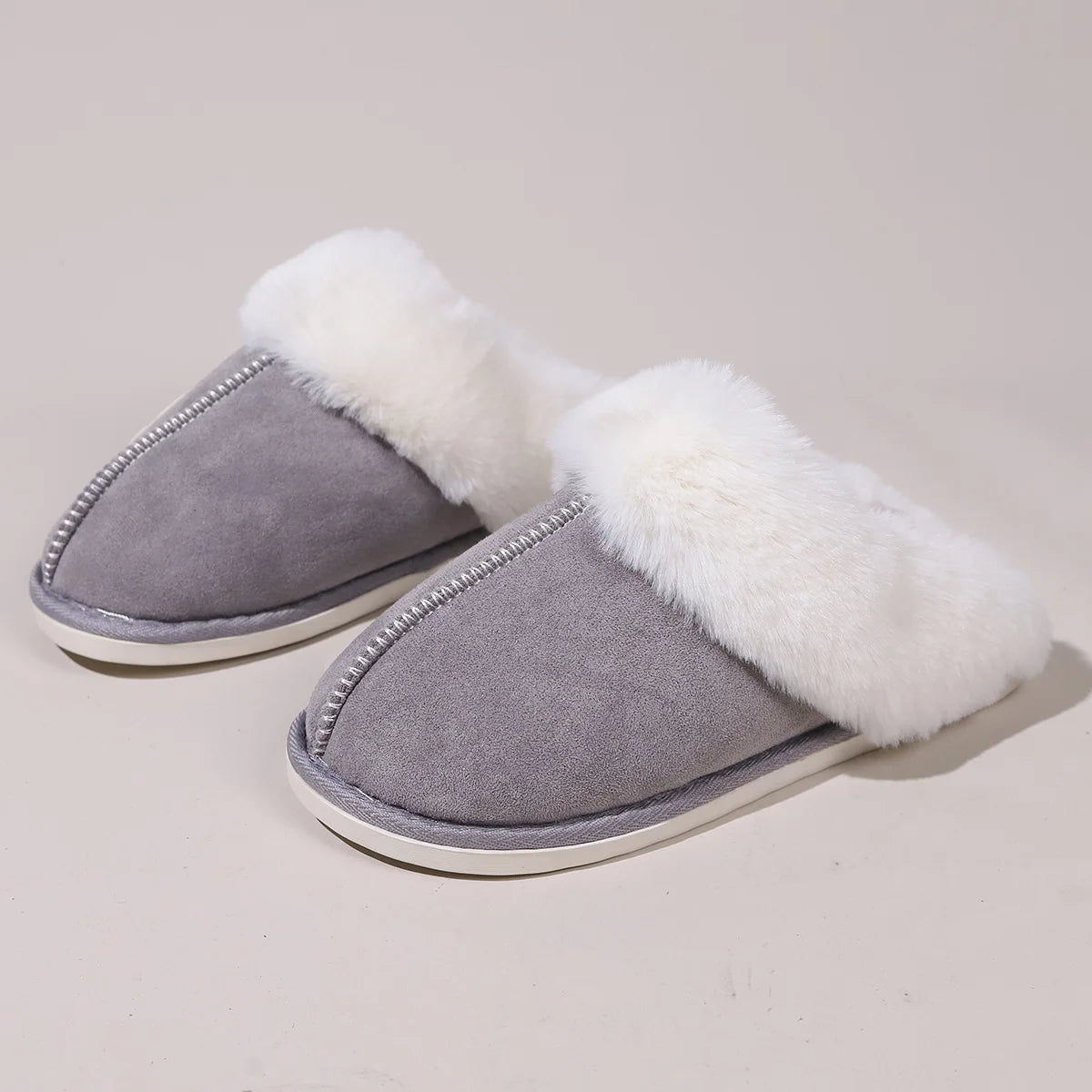 Furry Home Slippers Women 2024 Winter Designer Shoes Ladies Flats Casual Warm Plush House Fur Slides Couple Footwear Large Size