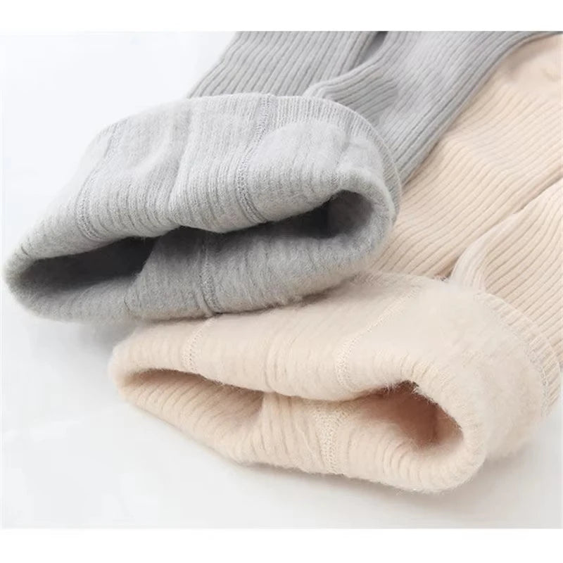 1 Piece Thermal Beige Basic Pantyhose For Girls Winter Thick 0-6Year Children Tights Cotton Fleece Baby Girl Stockings