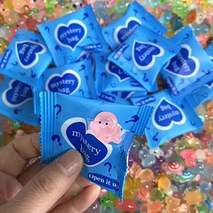 60pcs Glow In The Dark Mini Resin Animals & Mushroom Blind Bags Fairy Garden Decor Micro Landscape Birthday Gift Surprise