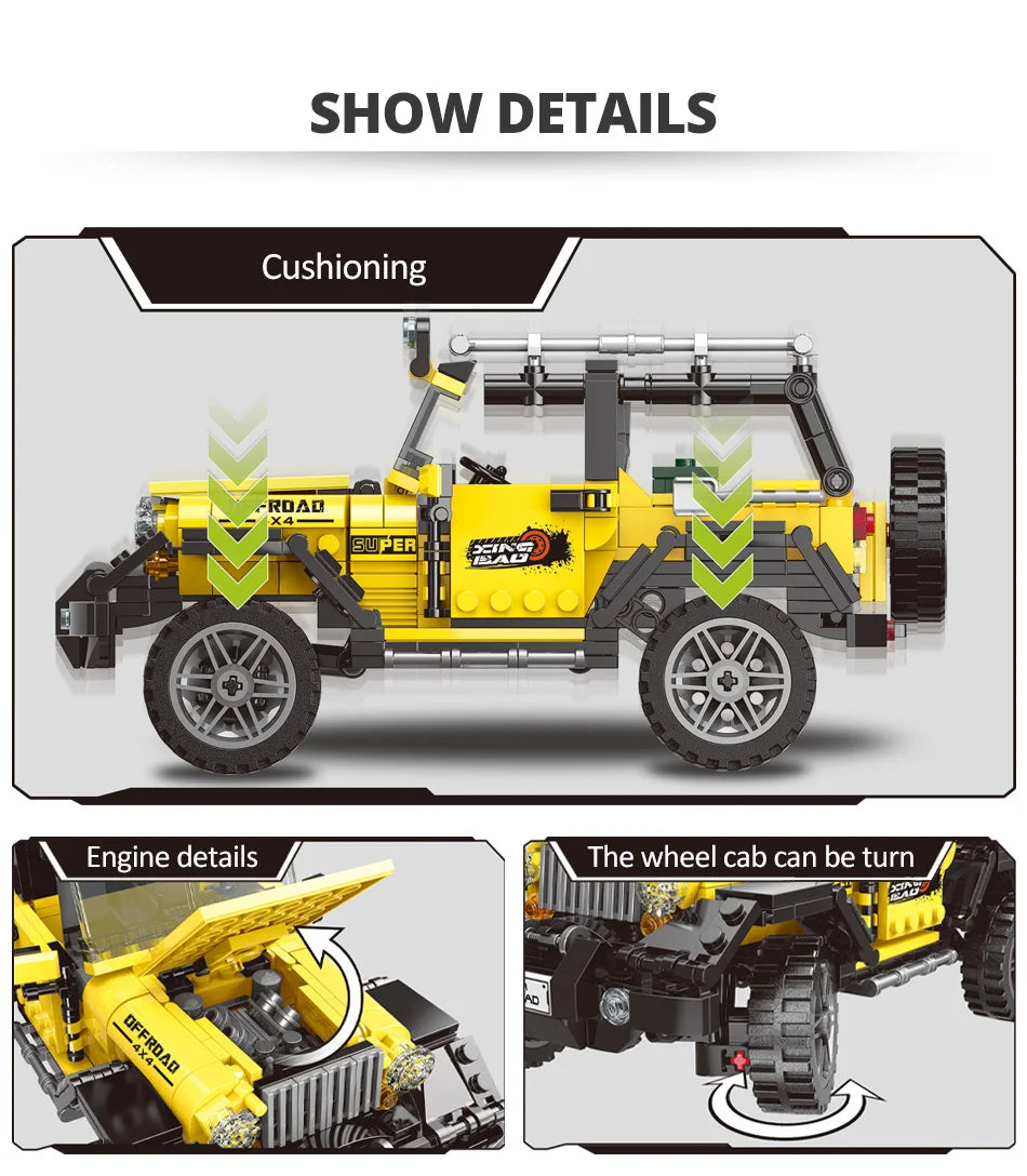 ZKZC Technical Off-road Racing Vehicle Truck Car Model Building Blocks City Monster Trucks Bricks Toys For Children Gift