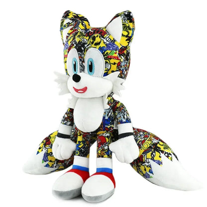 Super Sonic The Hedgehog Mephiles Soft Stuffed Plush Printed style Doll Game Anime Tails Home Decor Pendent Plushie Kids Toys