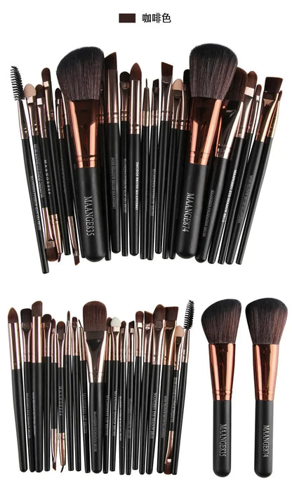 Professional Makeup Brush Set - 22 Piece Premium Cosmetic Brushes Kit for Eyeshadow & Eyeliner