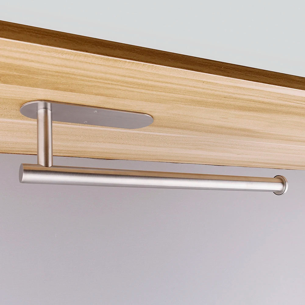 Adhesive Toilet Roll Paper Holder Organizer Wall Mount Storage Stand Kitchen Bathroom No Drill Tissue Towel Dispenser Stainless