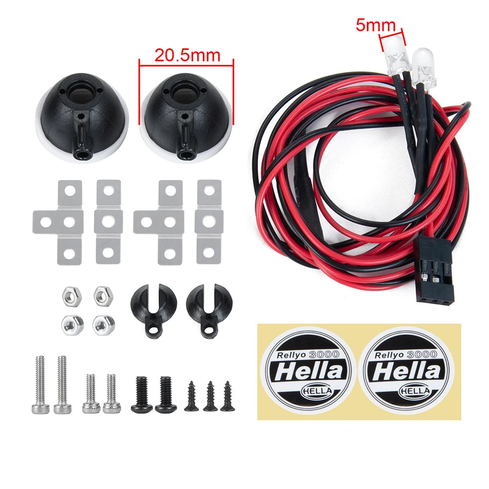 MIBIDAO 2/4LED RC Car Roof Light Round Lamp Spotlight For 1/10 Axial SCX10 II 90046 TRX4 Tamiya CC01 D90 D110