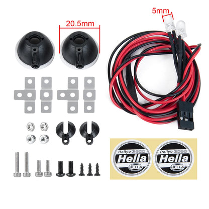 MIBIDAO 2/4LED RC Car Roof Light Round Lamp Spotlight For 1/10 Axial SCX10 II 90046 TRX4 Tamiya CC01 D90 D110