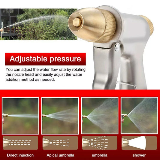 High Pressure Water Spray Car Wash Metal Gun Brass Nozzle Garden Hose Pipe Lawn