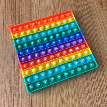 Interactive Math Learning Toy ，Silicone Number Counting Board 1-100, Sensory Fidget Game for Kids，Educational Classroom