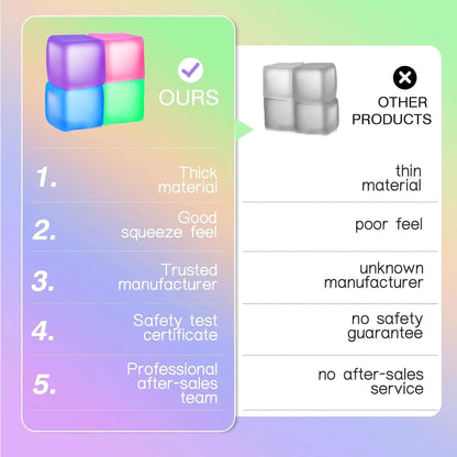 Stress Cube Squishy Fidget Toys for Relaxation High Density Gel Filled Fidgets for Classroom Sensory Calming Toys for Kids Adult