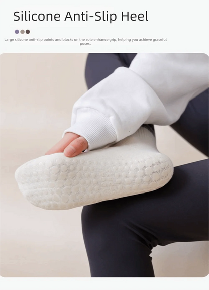 New Non-Slip Yoga Pilates Socks Gradient Color Silicone Grips Mid-Calf Socks Breathable Combed Cotton Sports Dance Socks Women