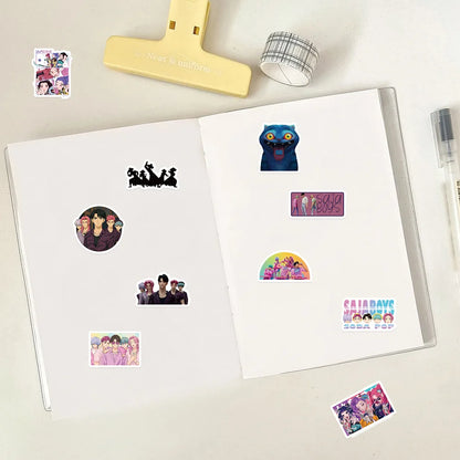 74pcs Kpop Demon Hunters Stickers Saja Boys Laptop Stickers for Guitar Bicycle Luggage Car Stationery Party Favors Gift