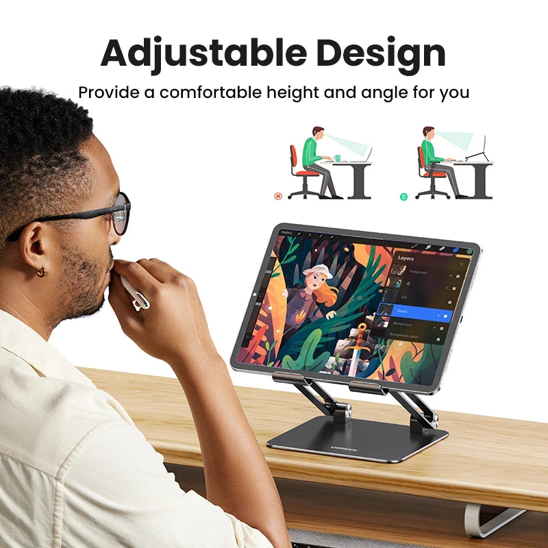 UGREEN Tablet Phone Stand For iPad Pro iPhone Xiaomi Tablet Support Aluminum iPad Holder Laptop Stand Phone Holder iPad Stand