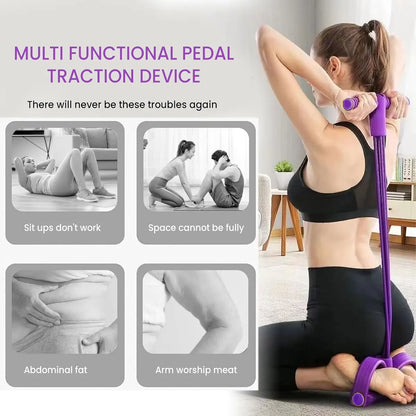 Tension Rope Sit-up Handle Waist Abdomen Exercise Training Elastic Yoga Pedal Puller Resistance Band Fitness Equipment