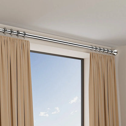 Telescopic Shower Curtain Extendable Wardrobe Rail Clothes Hanging Pole Rod