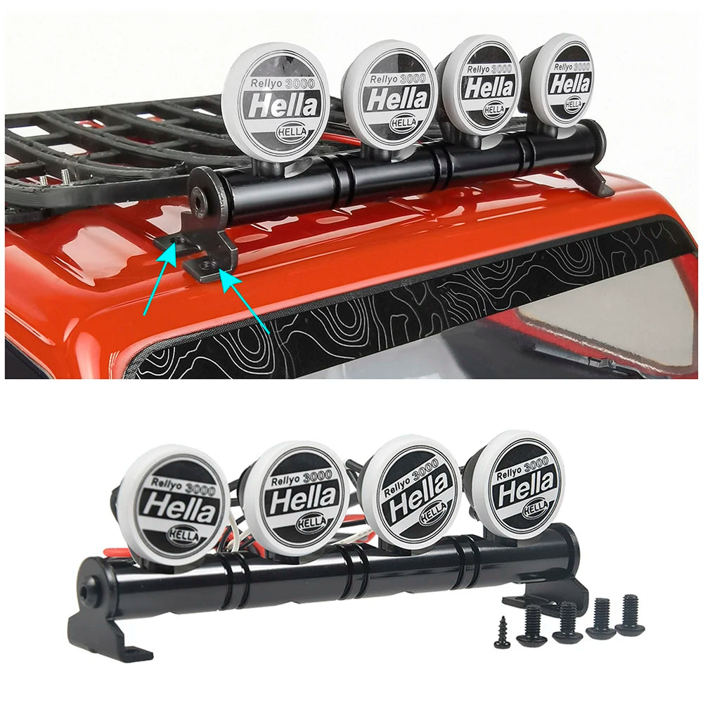 MIBIDAO 2/4LED RC Car Roof Light Round Lamp Spotlight For 1/10 Axial SCX10 II 90046 TRX4 Tamiya CC01 D90 D110