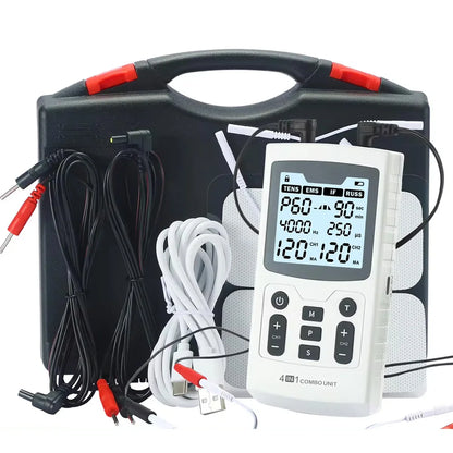 4 In 1 Electric Muscle Stimulator Interferential High-Frequency Physiotherapy Device IFT RUSS TENS Pulse Electrostimulator
