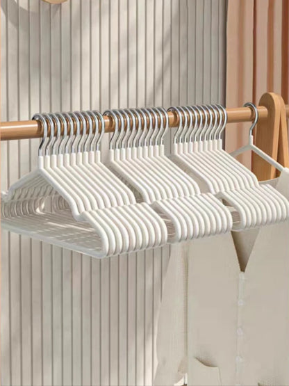 10pcs- Metal Traceless No-slip Clothes Hangers, Durable Strong Clothes Racks, Household Space Saver For Organization Of Bedroom,