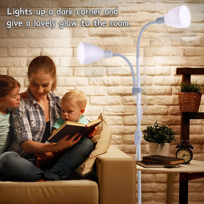 KOMORE Modern 2 Head Standing Floor Lamp Adjustable Lamp Heads 180cm Bronze&Grey  for Living Room, Office, Bedroom, Hallway