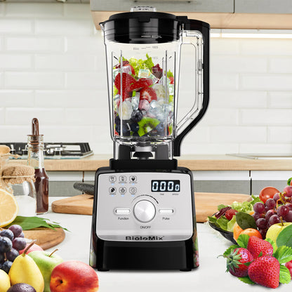 BioloMix Professional Blender Smoothie Mixer with 2L BPA Free Pitcher, Smart Timer And Pre-programed Peak 2200W Power Mixer