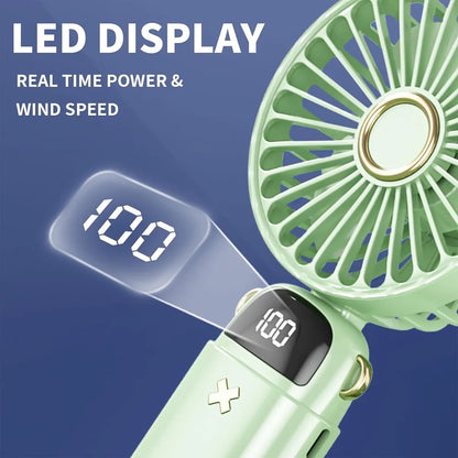 1/2 PCS 3-in-1 1800mAh Foldable USB Fan with Phone Holder - Portable Handheld & Desk Cooler w/ 360° Cooling