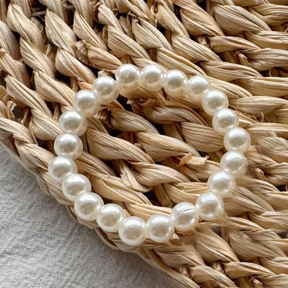 17cm Labubu Macaron Sitting Party Ornament DIY Cute Cartoon Plush Pendant Pearl Necklace Chain Alloy Accessory