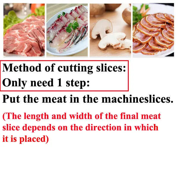 Commercial 850W Stainless Steel Electric Meat Slicer Household Meat Grinder Automatic Fish Vegetable Cutter Fillet Shredded Cut