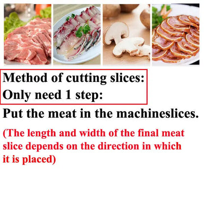Commercial 850W Stainless Steel Electric Meat Slicer Household Meat Grinder Automatic Fish Vegetable Cutter Fillet Shredded Cut