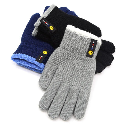 Kids Winter Gloves - Warm Knitted Mittens for Boys & Girls Ages 6-10 | Premium Cotton Stretch Gloves