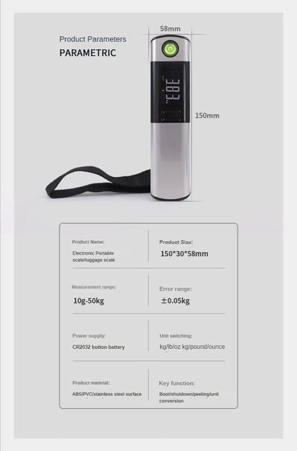 IHOYI Portable Electronic Scale, Household Small 50kg Portable Mini Spring Hook Weighing, High-Precision Luggage Weighing Device