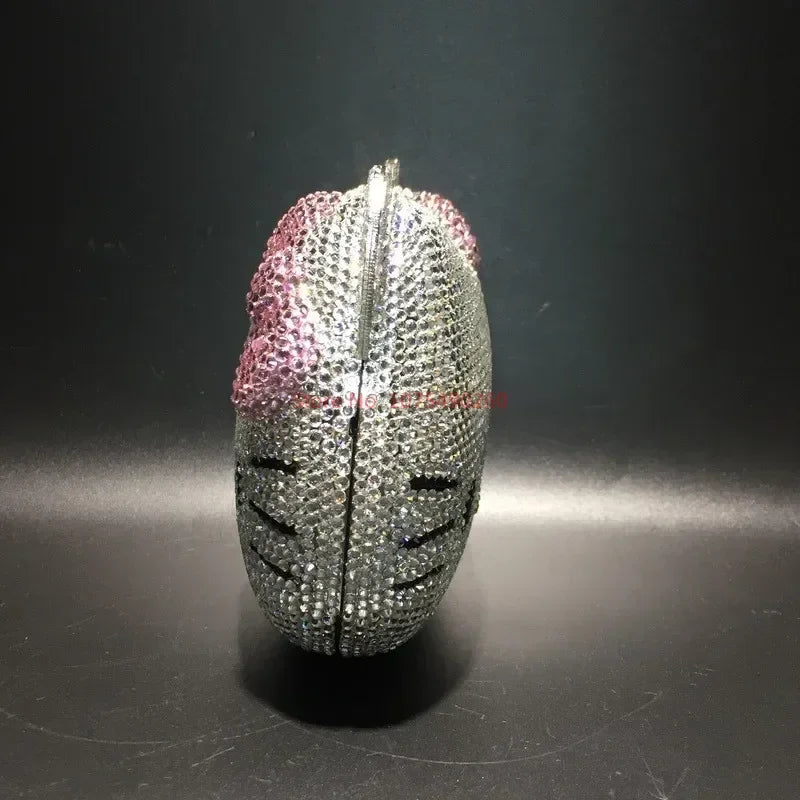 Hello Kitty Anime Cartoon Shape Rhinestone Cartoon Full Of Diamonds Dinner Bag Handmade Diamond-set Lady's Clutch Christmas Gift