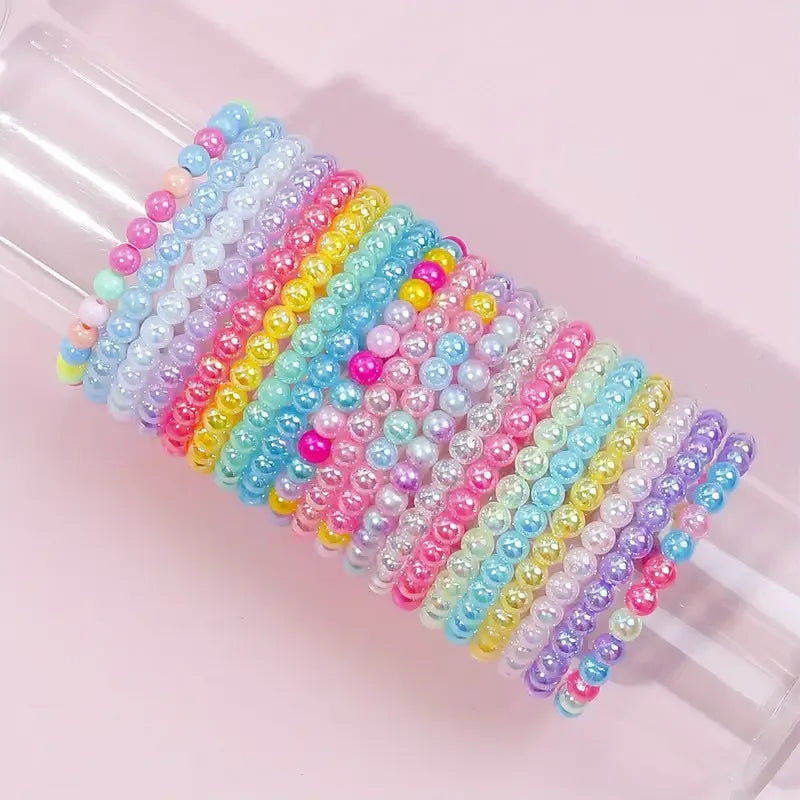 10/100Pcs Colorful Beaded Bracelets for Children Birthday Party Favors Goodie Pinata Filler Baby Shower Wedding Guest Treat Gift