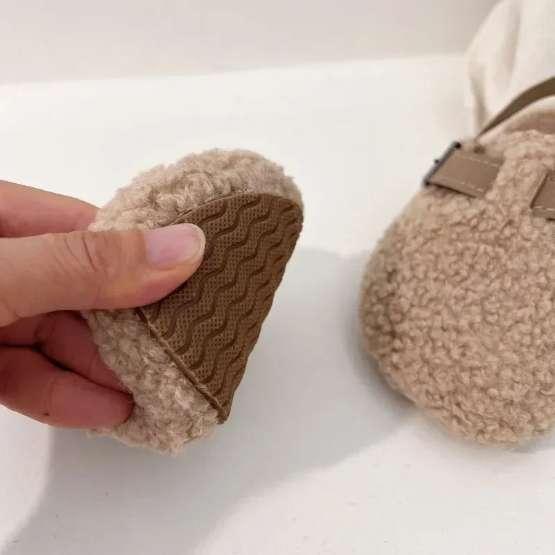 Kids Fleece Slippers - Warm Plush Clogs for Boys & Girls | Soft Sole Baby Shoes