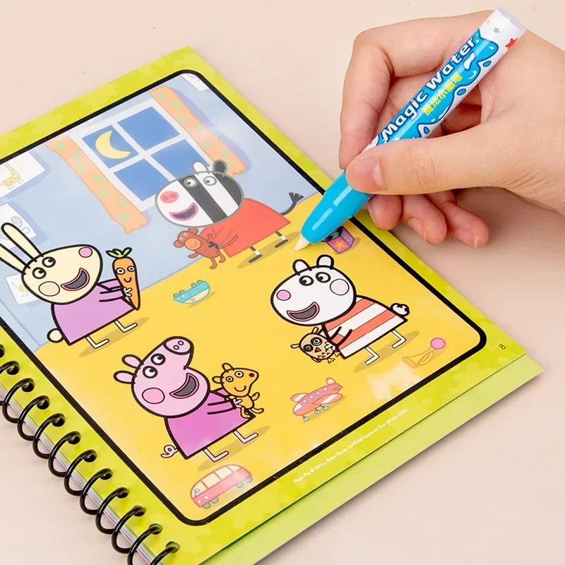 Peppa Pig Page's Water Painting Book Baby's Brainstorming Development Graffiti Clear Water Drawing Board Washable Drawing Book