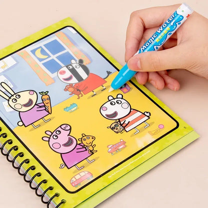 Peppa Pig Page's Water Painting Book Baby's Brainstorming Development Graffiti Clear Water Drawing Board Washable Drawing Book