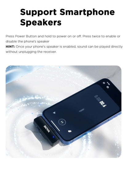BOYA BOYALINK Wireless Lavalier Lapel Microphone for iPhone Android DSLR Camera Youtube Live Streaming Audio Recording Interview