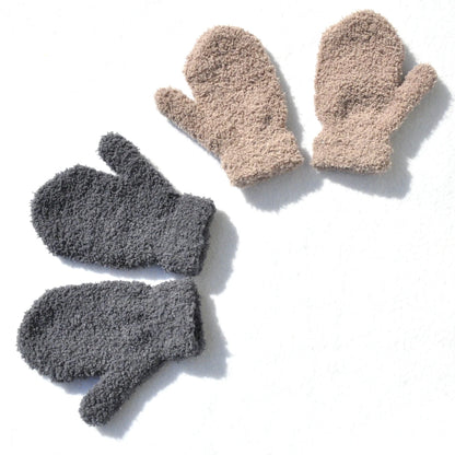 Warm Plush Thick Warm Baby Gloves Winter Plus Velvet Mittens Children Kid Coral Fleece Full Finger Gloves For 1-4Y Kids Gloves