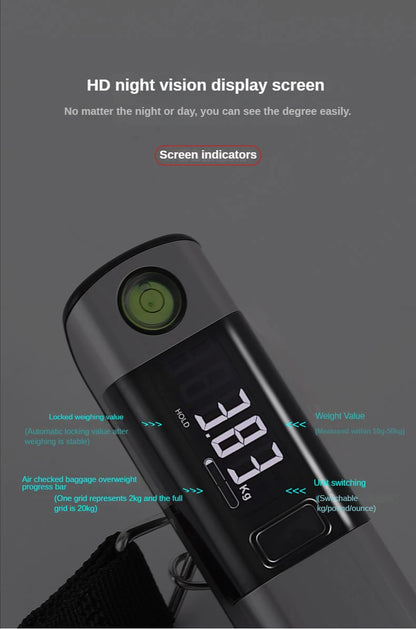 IHOYI Portable Electronic Scale, Household Small 50kg Portable Mini Spring Hook Weighing, High-Precision Luggage Weighing Device