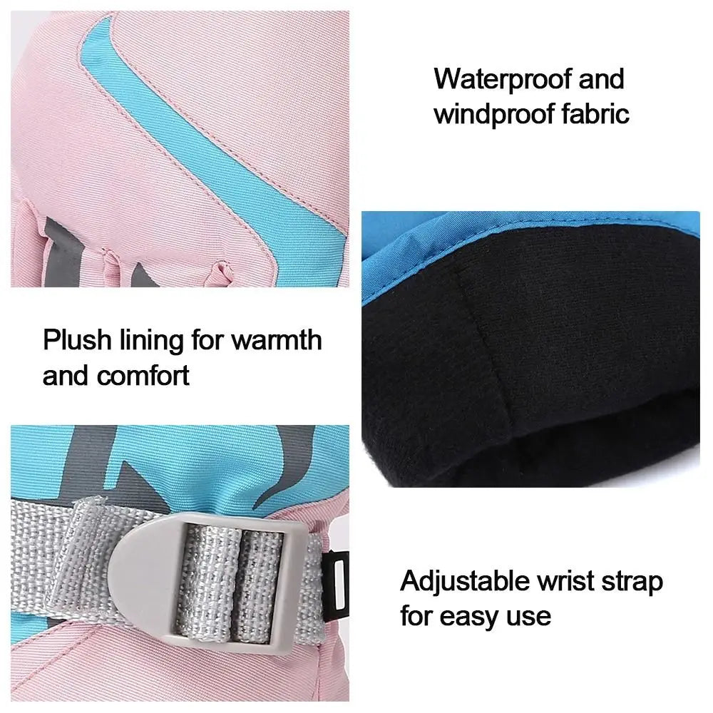 Boy Girls Ski Snowboard Windproof Gloves Children Kids Winter Snow Warm Gloves Waterproof Thicken Keep Warm Winter Must