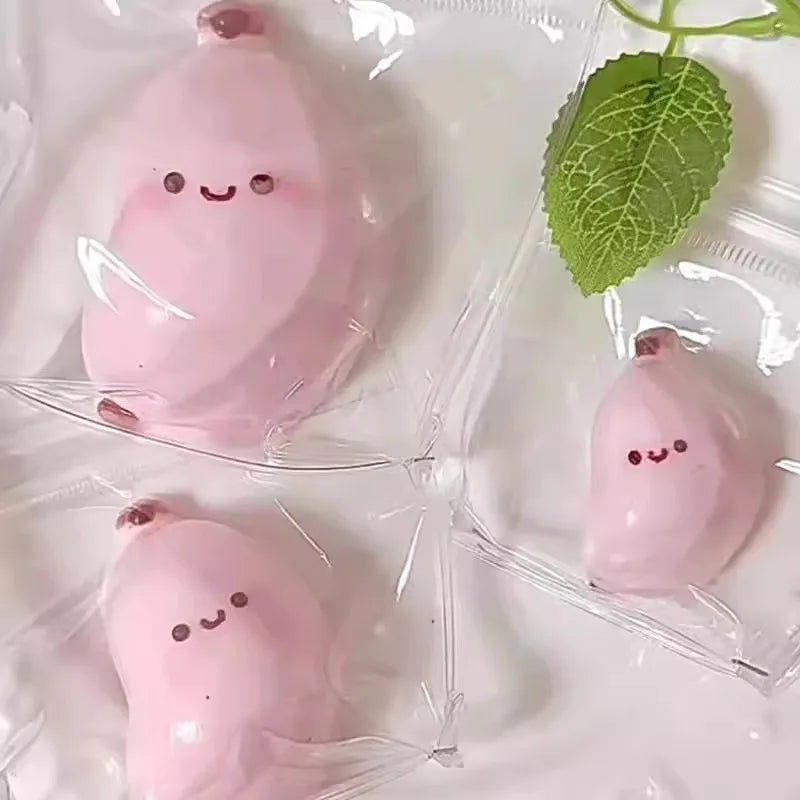 Taba Squishy Banana Squeeze Toy - Cute Stress Relief Fidget Sensory Toys for Kids Adults Soft Fake Food Prank Gift for Birthday