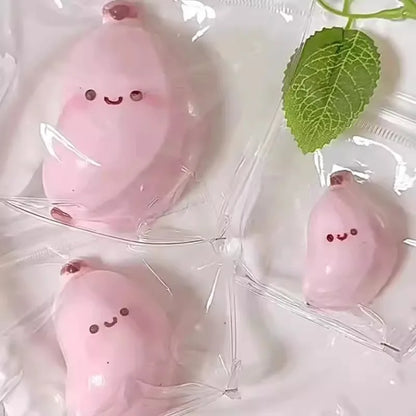 Taba Squishy Banana Squeeze Toy - Cute Stress Relief Fidget Sensory Toys for Kids Adults Soft Fake Food Prank Gift for Birthday