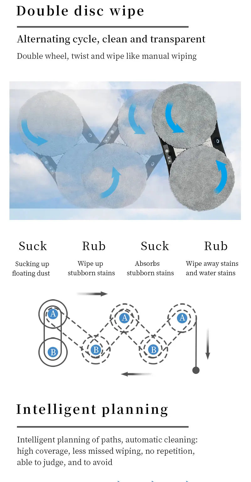 Water spray window cleaning robot intelligent high-rise double-sided brushless motor glass cleaner spray type