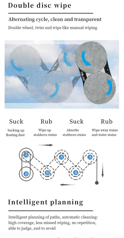 Water spray window cleaning robot intelligent high-rise double-sided brushless motor glass cleaner spray type