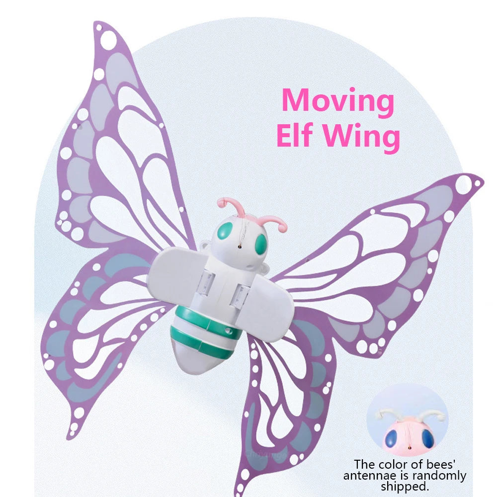 Electric Butterfly Wings Moving Elf Wing with Light Fairy Wings for Kids Birthday Christmas Cosplay Dress Up Angel Girls Toy