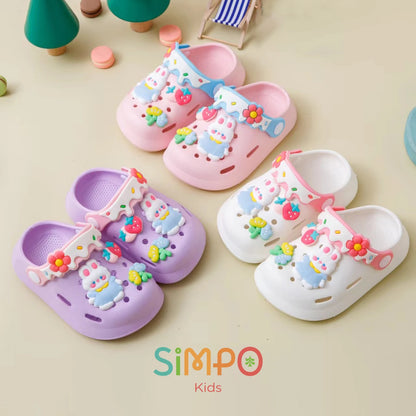 Girls Sandals Trendy Cute Cartoon Soft Sole Clogs For Baby Breathable Non-slip Clogs For Indoor Outdoor Beach Garden Shoes